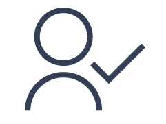 proof Person with check mark icon